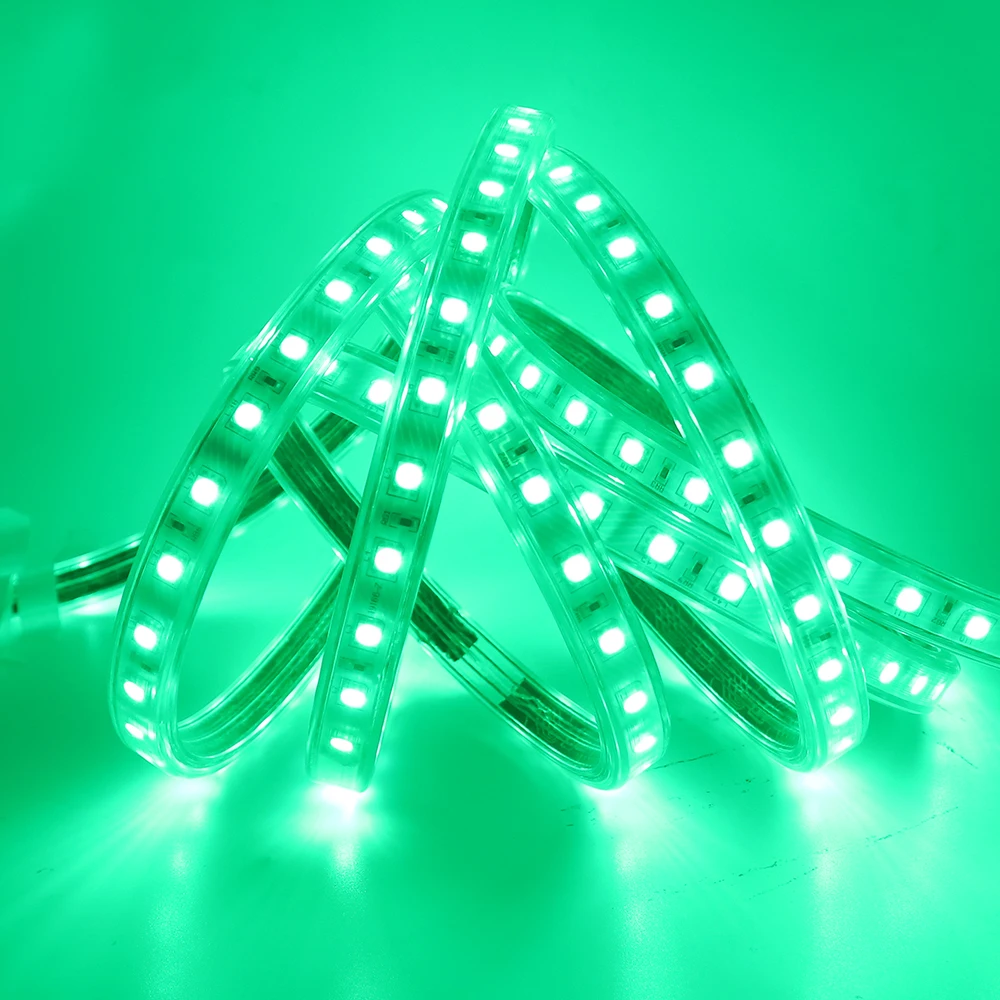 Музыка Светодиодный светильник полосы 110V 220V 60 светодиодный 5050 SMD RGB Гибкие полоски светодиодный светильник с 24-мя клавишами пульт дистанционного управления наружного и внутреннего декора