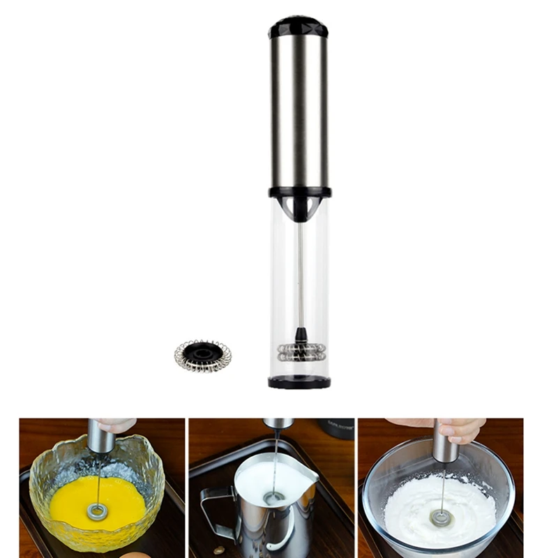 

Electric Milk Frother Handheld Foam Beater Milk Frother Battery Operated Mini Smoothie Blender for Whipping Cappuccino