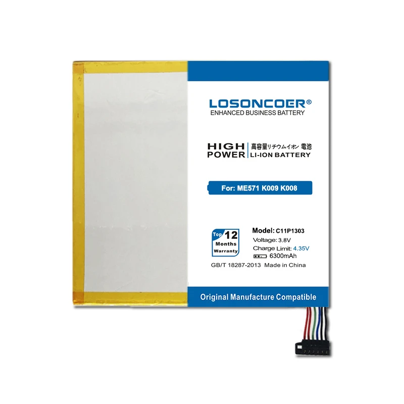 100% Оригинальный аккумулятор LOSONCOER 6300 мАч C11P1303 для Asus Google Nexus 7 &quot7 II 2 2nd Gen 2013 ME571 ME57K