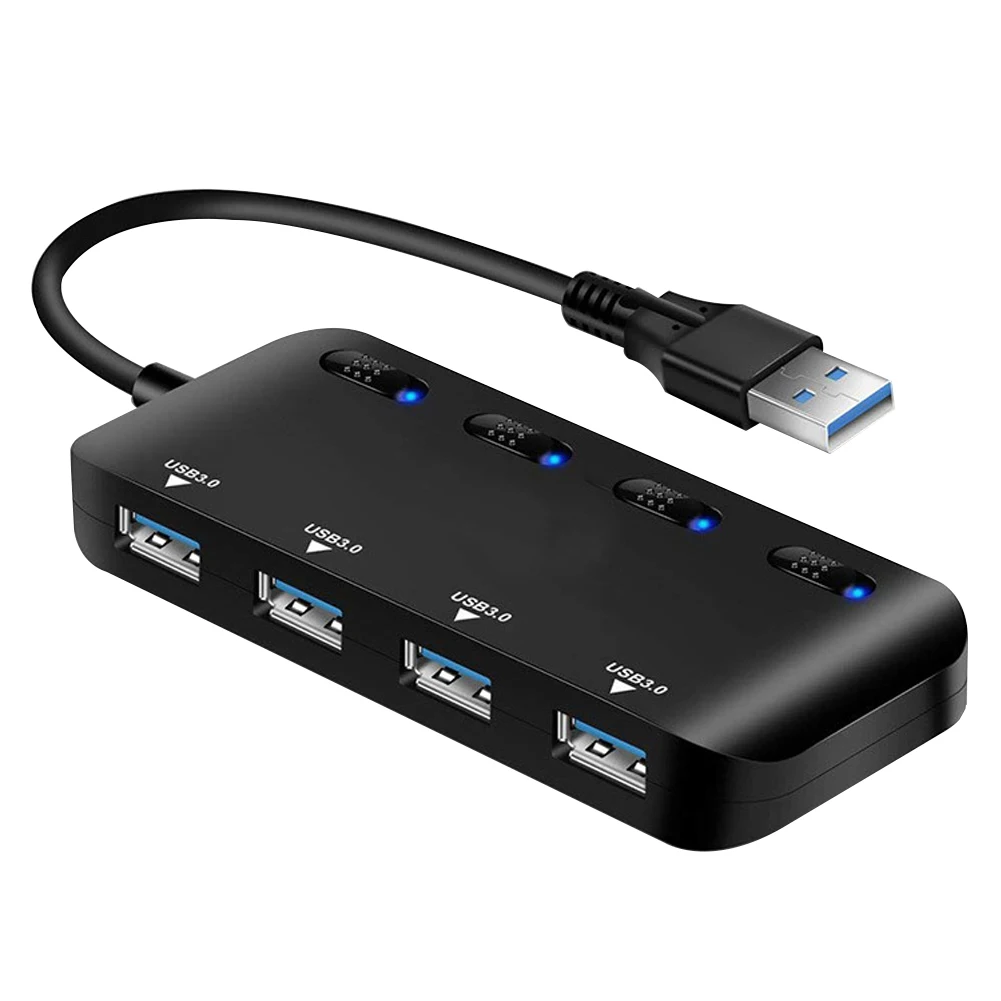 

New High Speed USB 3.0 / Type C Hub with 4 Port Ultra Slim Data Hub Power Adapter Splitter 5Gbps For PC Notebook Game notebook