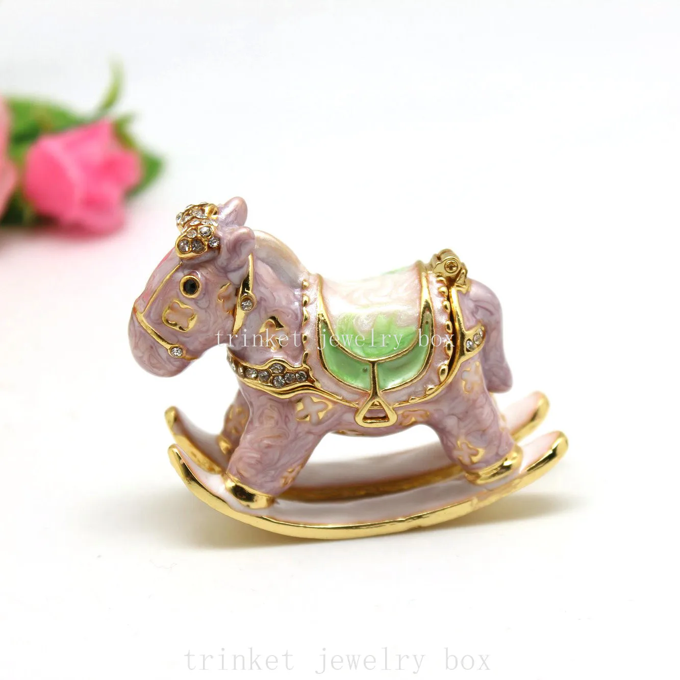 Rocking Horse Trinket Box Decorative Horse Collectible Figurine