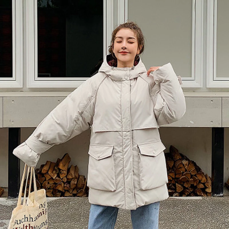 Зимняя женская куртка парка пальто большого размера 2019 теплая плотная одежда