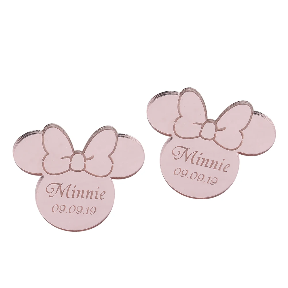 20 шт. персонализированное гравированное зеркало с надписью Mouse логотипом Baby Shower