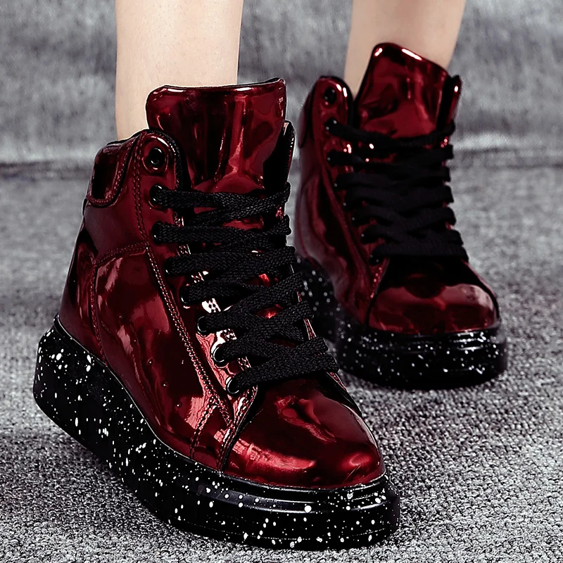 Dropshipping Snow Boots Women 2019 Winter New Painted Leather Thick Bottom High Upper Board Shoes Fashion Mirror Lovers | Обувь