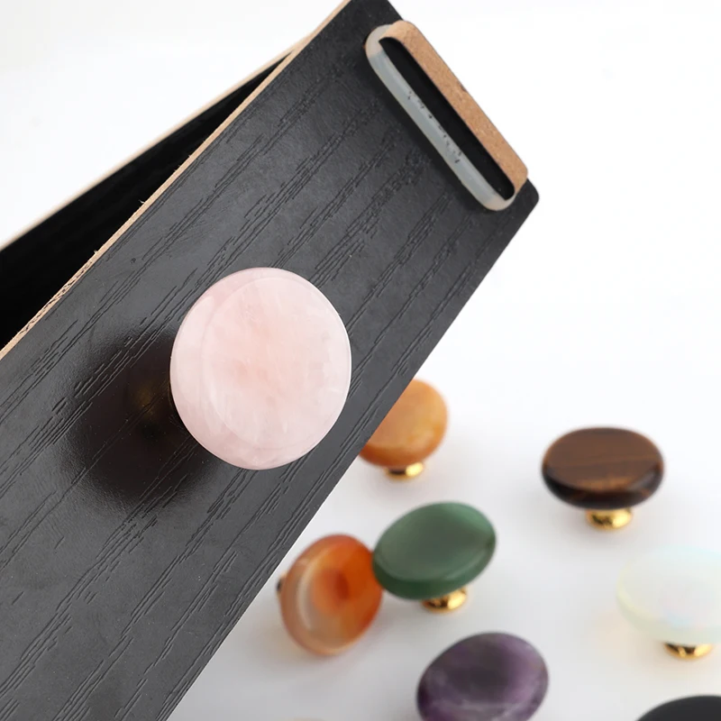 

Drawer Handles,knobs,quartz,Handles,Nature,Kitchen Accessories,Cabinets,drawer,Gift Box,ome & Kitchen