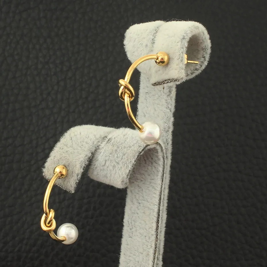 Newest Gold Color Fashion Stainless Steel Jewelry Simple Earrings Personality For Woman And Girl 2 Styles EBJZAIBB | Украшения и