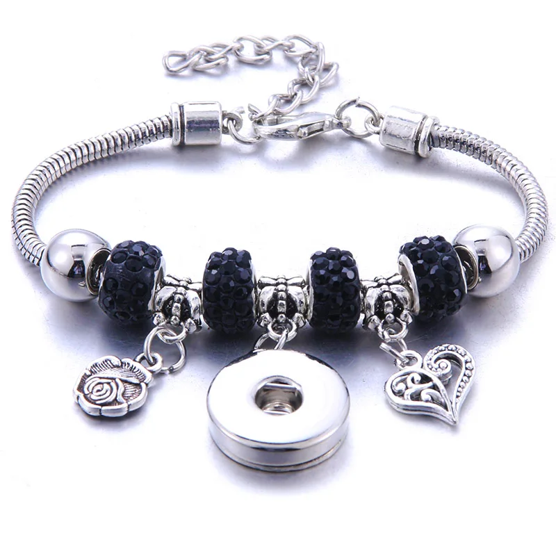 Новинка 2019 браслет с кнопкой застежкой в форме сердца застежка карабин змеиная