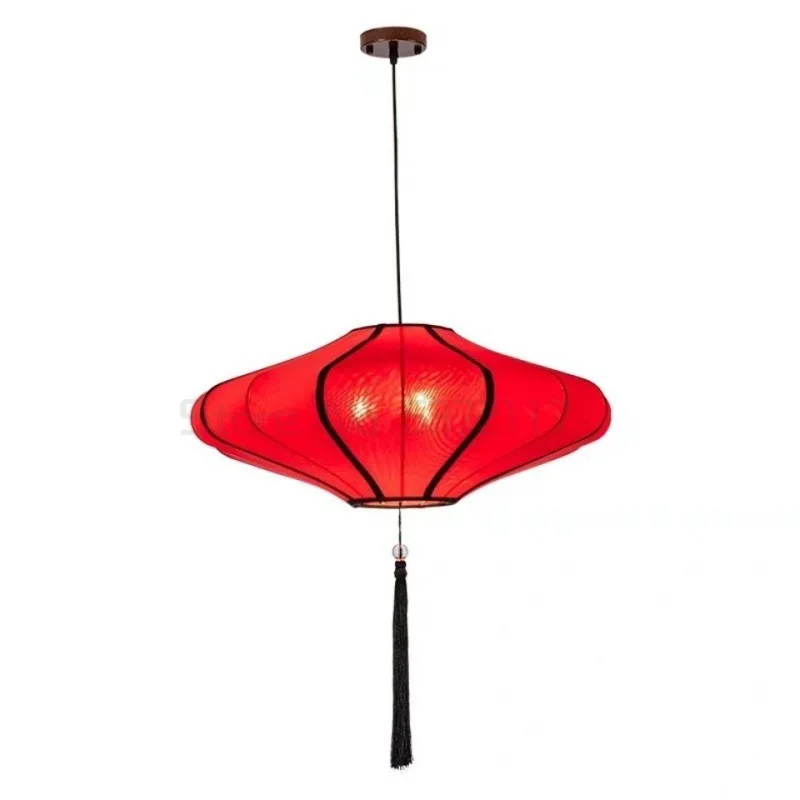 

New Chinese Fabric Lantern Restaurant Corridor Chandelier Creative Hotel Restaurant Catering Lamps Hot Pot Restaurant Tea Room