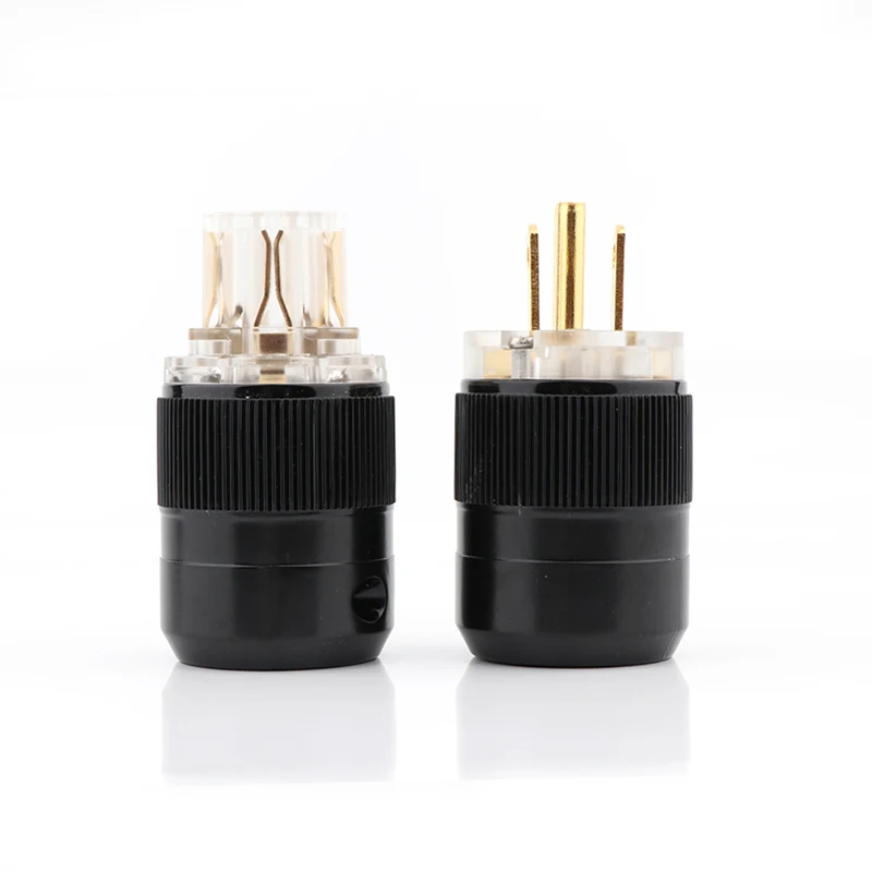 

10Pair 24K Gold Plated Transparent US Power Plug & IEC Connector