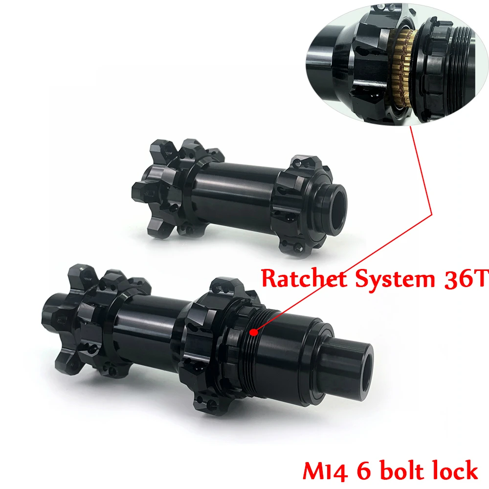 

M14 Ratchet System 36T Sraight Pull Hub 6 Bolt Lock Hub Front 15*100mm 15*110mm Rear 12*142mm 12*148mm For MTB Bike