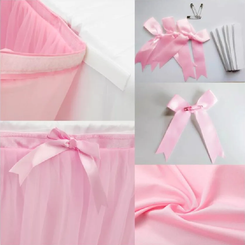 

Tulle Table skirt for wedding decoration birthday baby shower Party decor White pink purple Tableware Tablecloth Home Textile