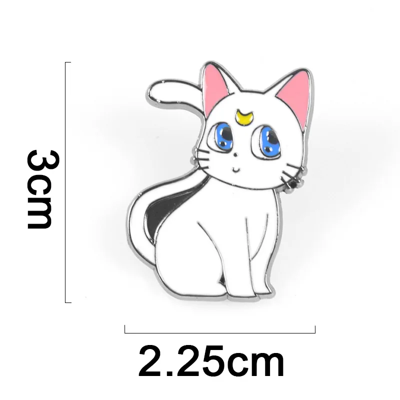 Брошь из сплава в японском стиле аниме Луна косплей мультфильм Черный кот Белый