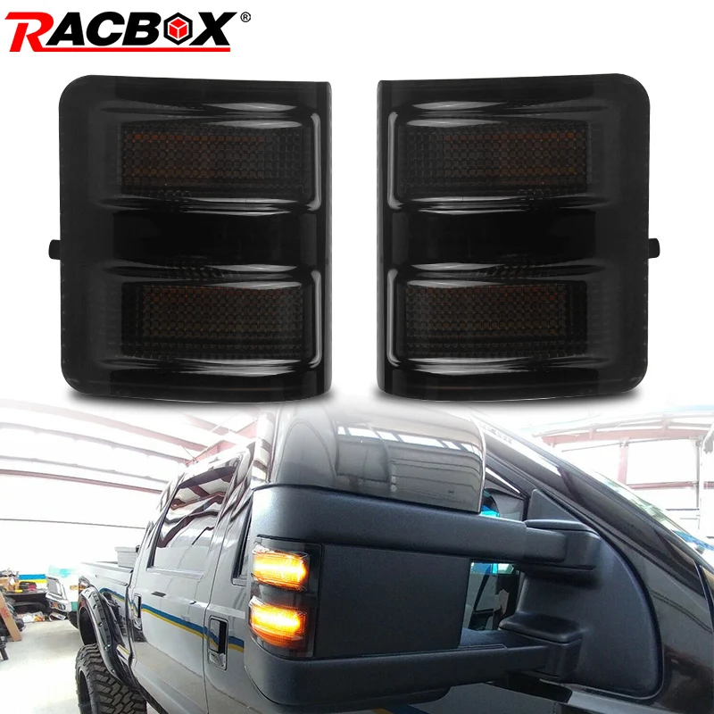 Racbox пара дымчатые линзы янтарные светодиодные боковые зеркальные маркер лампы