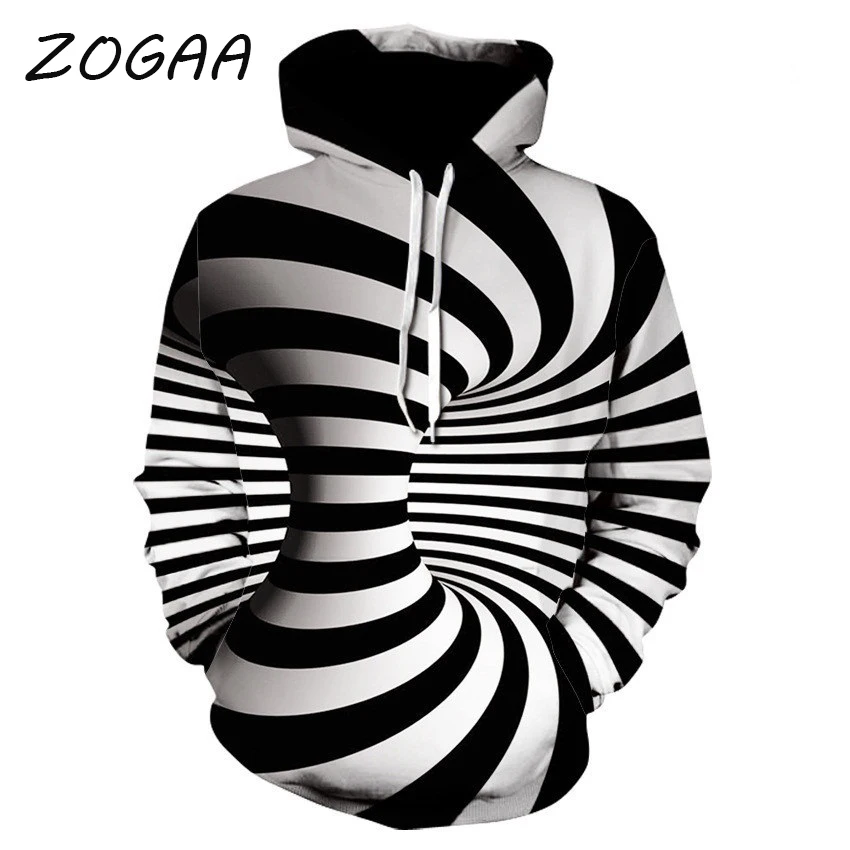 

Худи ZOGAA мужское с 3D принтом, модная повседневная толстовка с подкладкой в стиле Харадзюку, уличная одежда в стиле хип-хоп