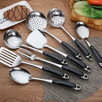 multi function stainless steel soup spoon colander long handle spatula kitchen cooking strainer meat fork frying shovel tools