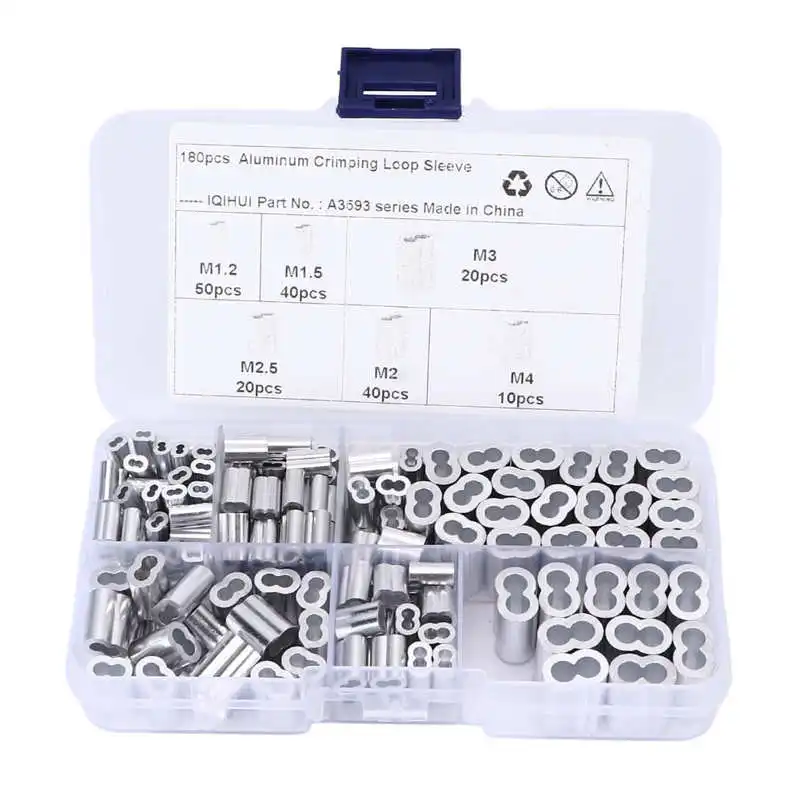 

Набор обжимных муфт 6-размерных алюминиевых двойных цилиндров, универсальные наконечники для проводов, тросов, линий