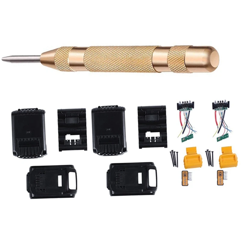 

2x DCB200 Li-Ion Battery Plastic Box Case & 1x Automatic Center Punch Positioner High Hardness Punch Window Breaker