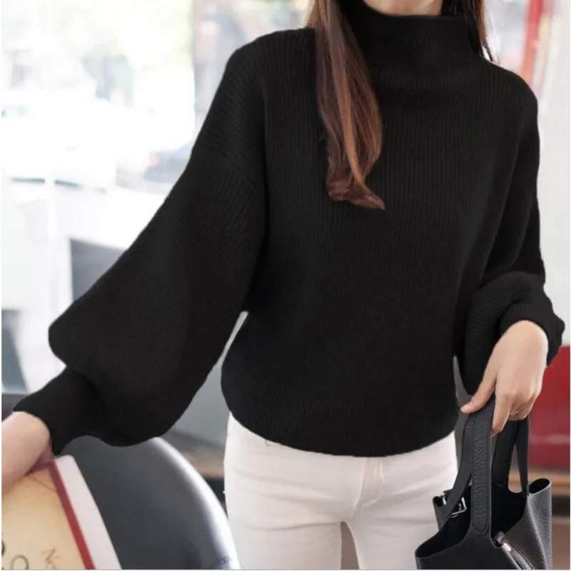 

Women's thick wool sweater, casual sleeve warm sweater in spring, autumn and winter, new in 2021