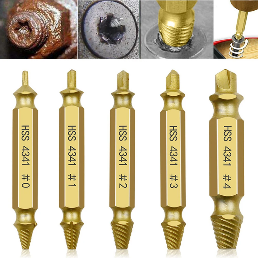 4/5/6 pcs Drill Bit Set Broken Head Screw Removal Tool Bolt Extractor Breaker Double Side Remover Stripping | Инструменты