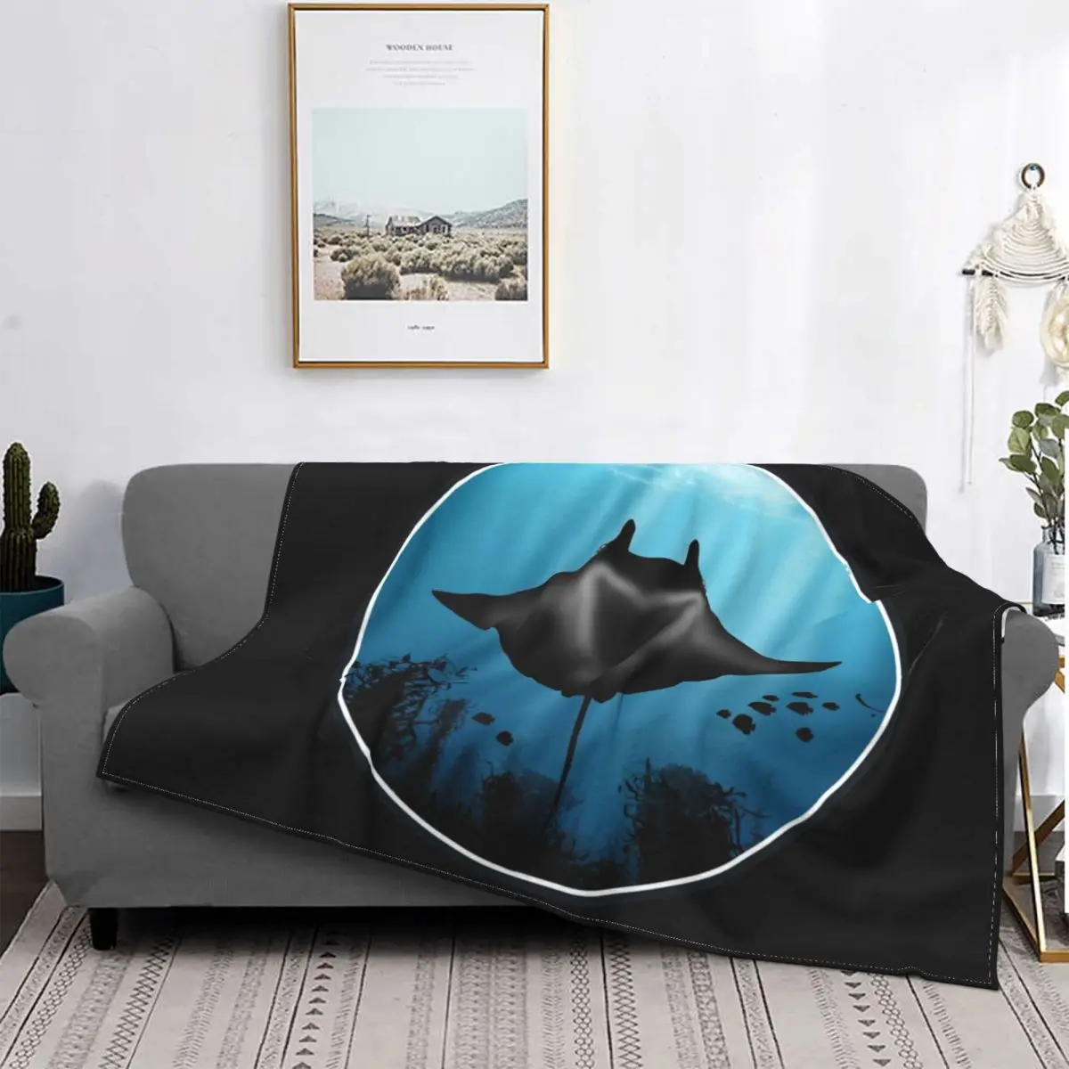 

Manta Ray одеяло Ocean Stingray плюшевое теплое мягкое фланелевое одеяло для дивана кровати одеяло для спальни художественное одеяло