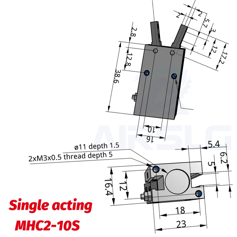 Угловой Воздушный Захват MHC2-10D 16D 20D 25D 180 ° угловой Воздушный Захват Cam style MHY2-10D 16D 20D 25D caluminium clamp - Цвет: MHC2-10S