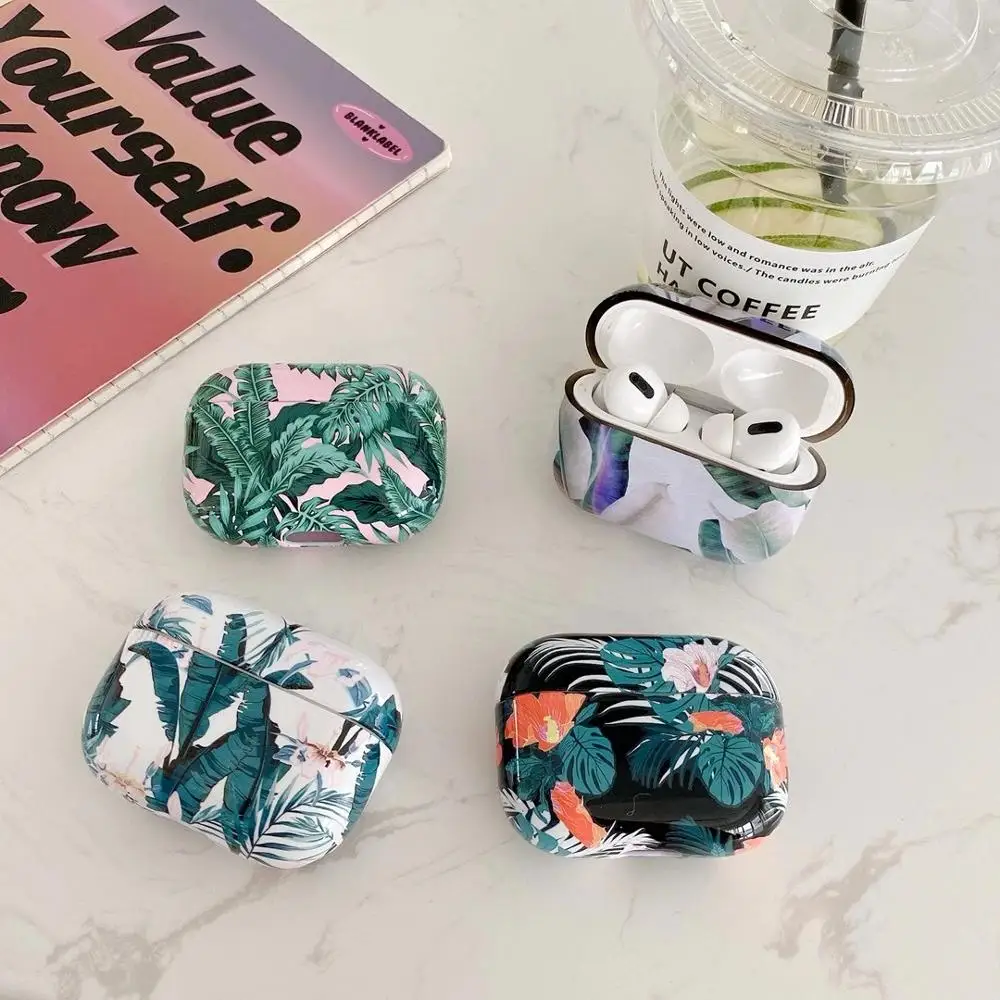 Чехол для наушников Airpods 3 чехол в западном стиле с банановыми листьями Pro