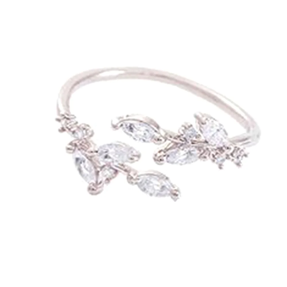 

High Quality Magic Practical 2021 Newest Charm Leaf Opening Ring Woman Female Gift Simple Chic Creative Latest 3 Colors 1pc