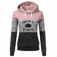 splice hoodies for women powered by plants letters print kawaii sweatshirts femmes hoodies women clothings loose printing frauen