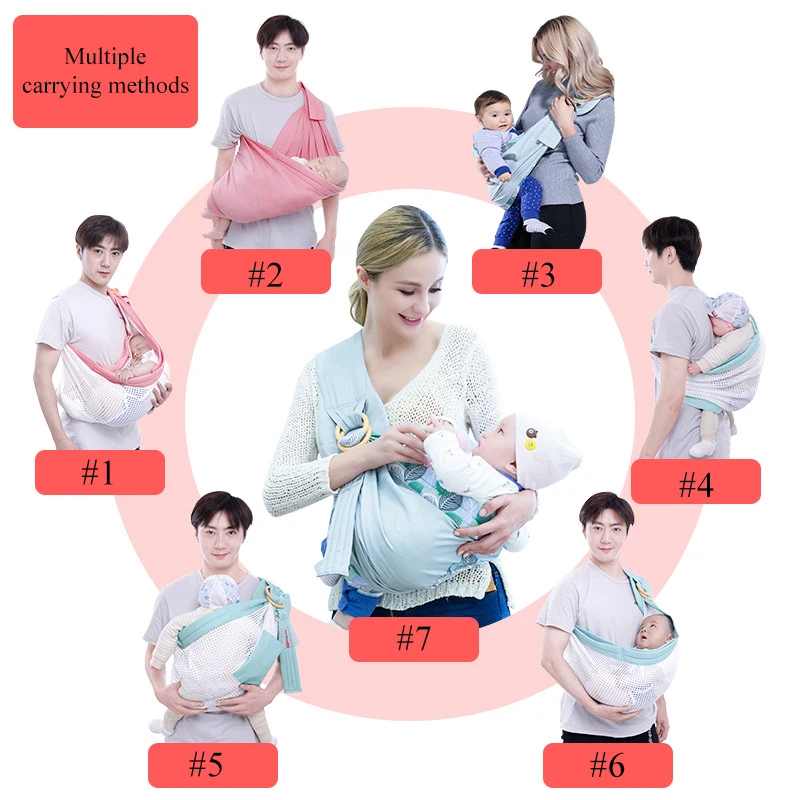 Слинг-переноска для новорожденных сетчатый до 130 фунтов (0-36 м)
