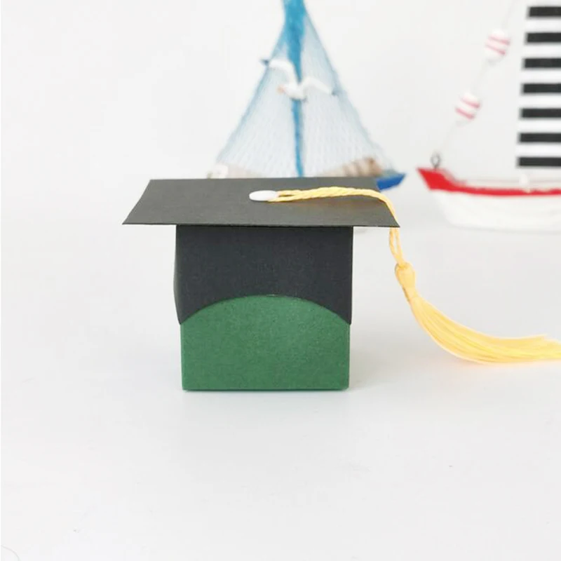 50 шт. коробка для конфет в виде докторской шляпы с лентой | Дом и сад