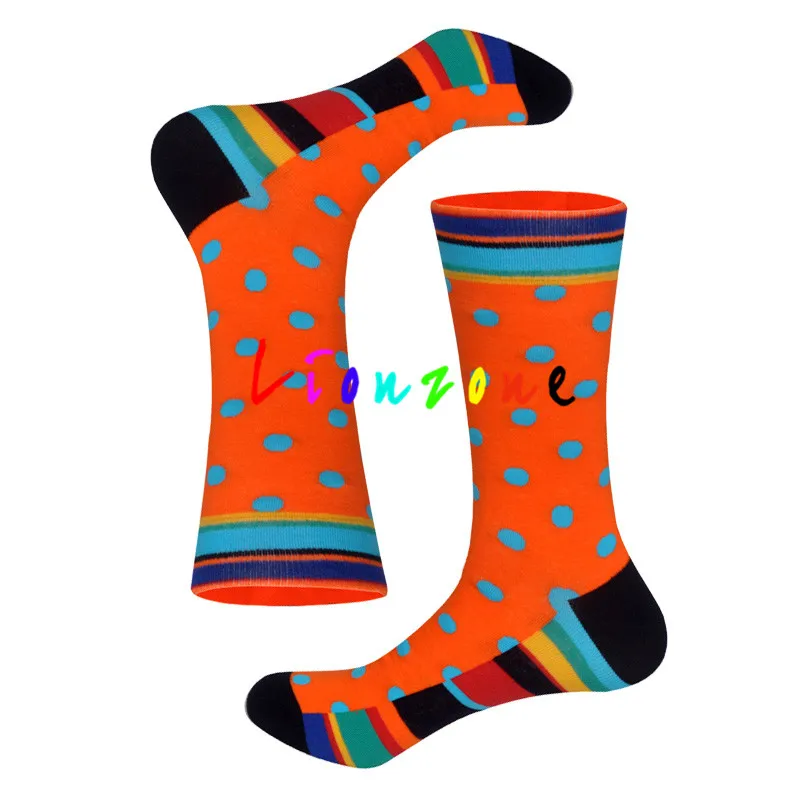 LIONZONE, новинка, счастливые носки для мужчин, британский стиль, повседневные, Eur40-46, индивидуальная уличная одежда, высокое качество, хлопковые носки, подарки для мужчин - Цвет: Dot