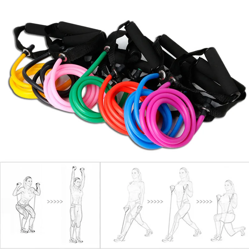 

Fitness Resistance Band Rope Tube Latex Elastic Exercise For Gym Yoga Pilates