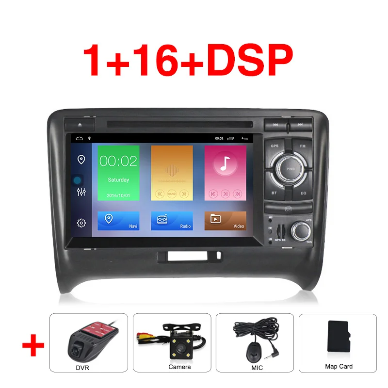 Car dvd camera DVR Новинка! 2din Android 9,1 2+ 32G Автомобильный dvd радио мультимедиа плеер gps навигации для Audi TT MK2 8J 2006 2007 2008 2009 2010 2011 2012 - Цвет: Car dvd camera DVR