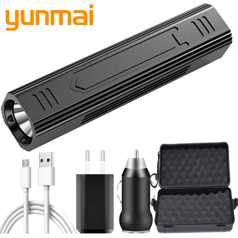 

XM-L T6 High Quality Work LED Flashlight Built-in USB Rechargeable Battery Light 4 Mode Night Camping Light Power Bank Flashlamp
