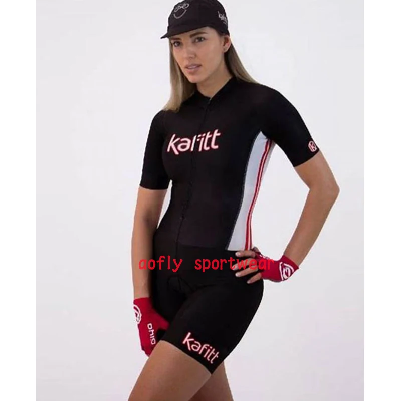 

2021 Kafitt Women‘s Triathlon Suit Black Cycling Skinsuit Sets One Piece Comfortable Quicky Drying Macaquinho Ciclismo Feminino