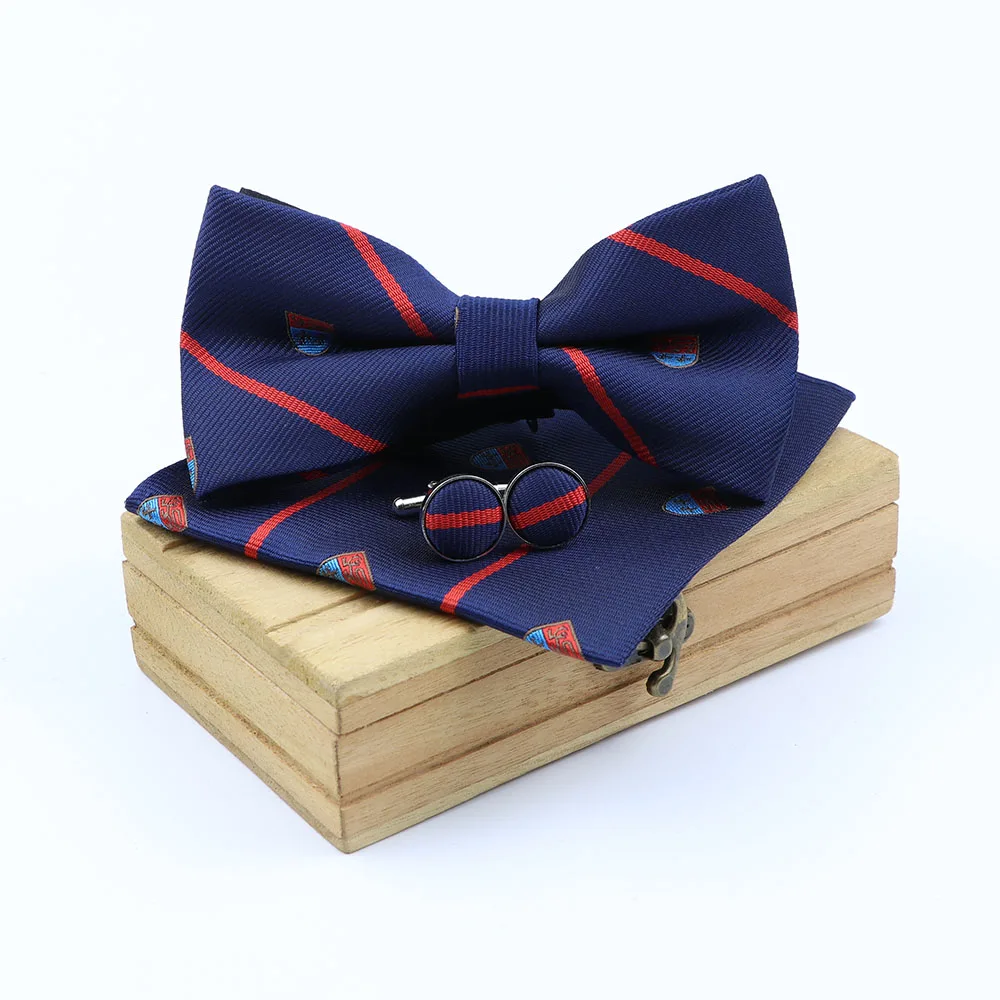 Мужской галстук-бабочка запонки 3 шт. в комплекте модные вечерние