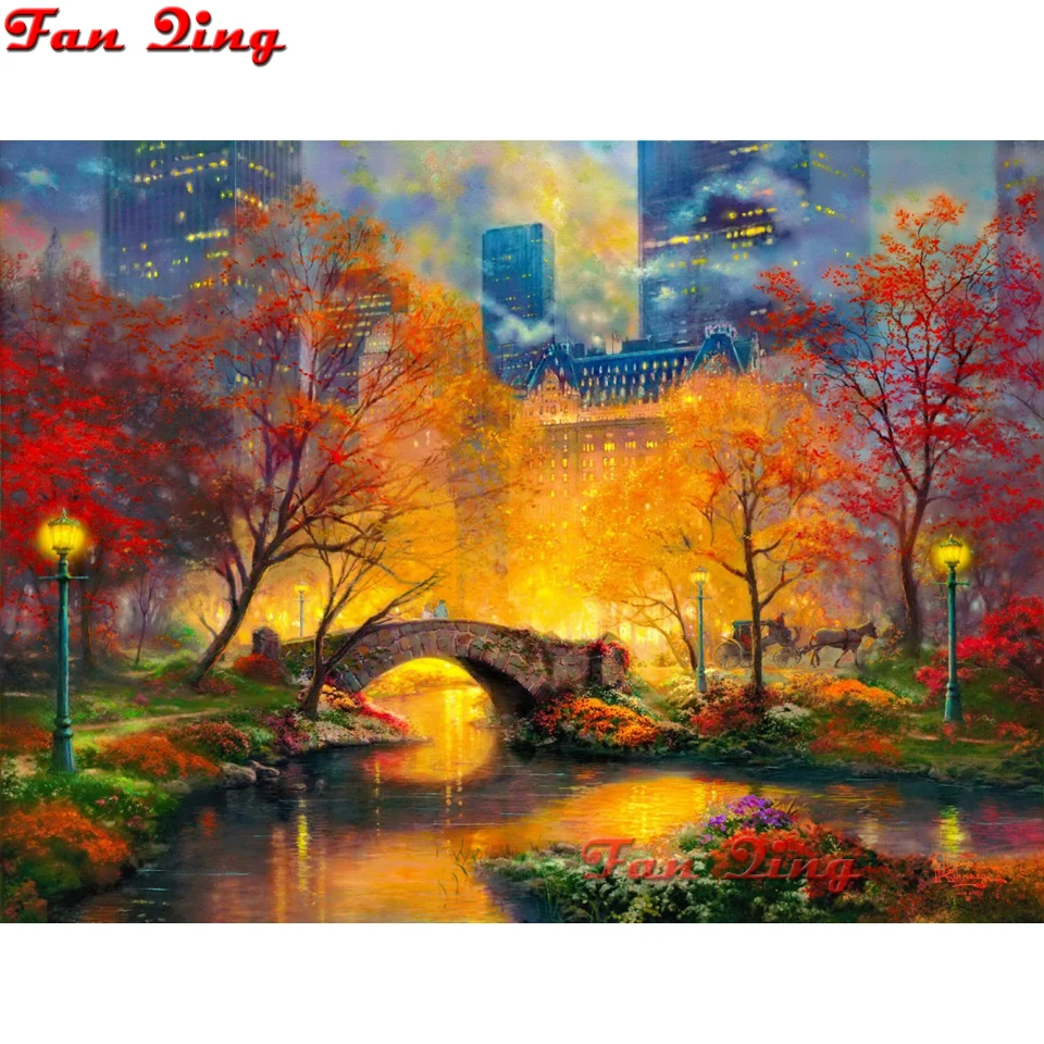 

New York Central Park diamond mosaic Picture diamond painting Cityscape 3D embroidery cross stitch Modern Home Decorations