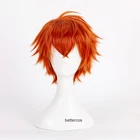 Парик для косплея Mystic messenger 707, короткий термостойкий синтетический парик из красных и оранжевых волос + шапочка для парика