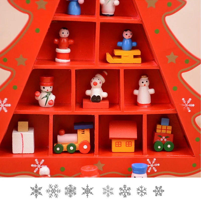 Деревянная Рождественская елка ручной работы белая/зеленая детская раскладка