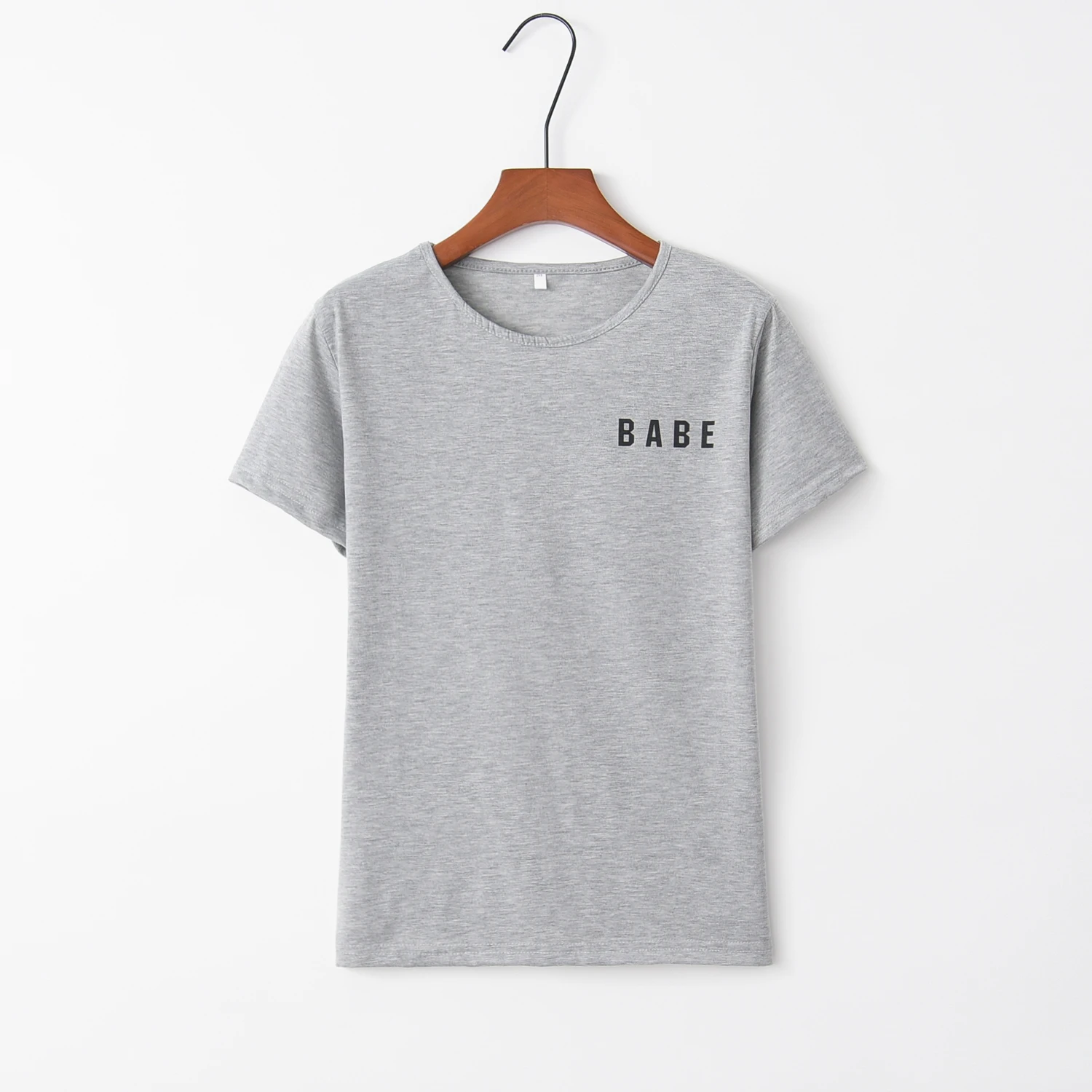 

2021 Spring / Summer New Babe Letter Print Women's Short Sleeve Round Neck T-shirt