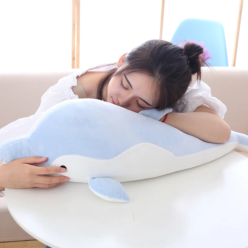 

50cm Soft Dolphin Plush Toys Dolls Stuffed Down Cotton Animal Pillow Kawaii Office Nap Pillow Kids Toy Christmas Gift for Girls
