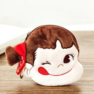 Мультяшный мини плюшевый Кошелек сумка аниме Fujiya Peko Kawaii Девушка Poko наушники сумка держатель карт монета милый плюшевый Кошелек на молнии сумочка - Цвет: B