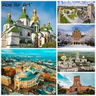 Алмазная 5D картина из Украины сделай сам, картина с изображением известного ландшафта, полноразмернаякруглая вышивка, мозаика, украшение для дома