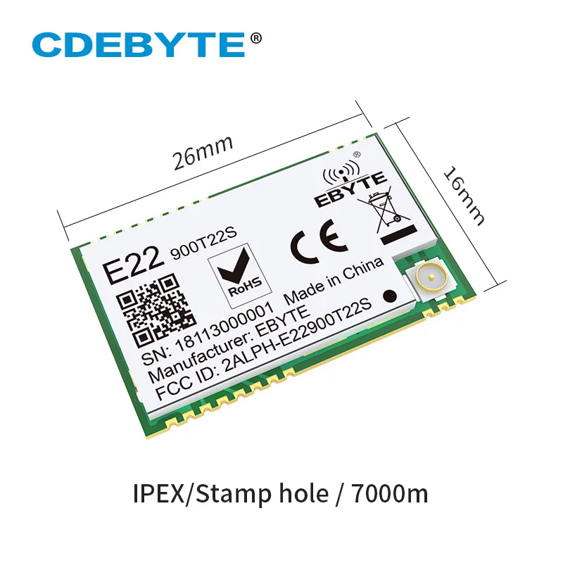 SX1262 E22-900T22S 915 МГц SMD UART беспроводной передатчик и приемник RF модуль RSSI сетевой