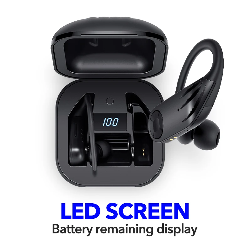 Kowkaka Bluetooth 5 0 наушники беспроводные стерео светодиодный дисплей свободные руки Спортивная гарнитура