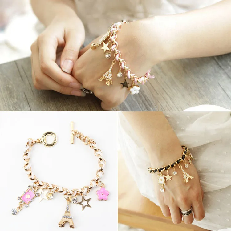 Очаровательные изысканные украшения звезда/цветок/Сердце/покер/кожаная веревка