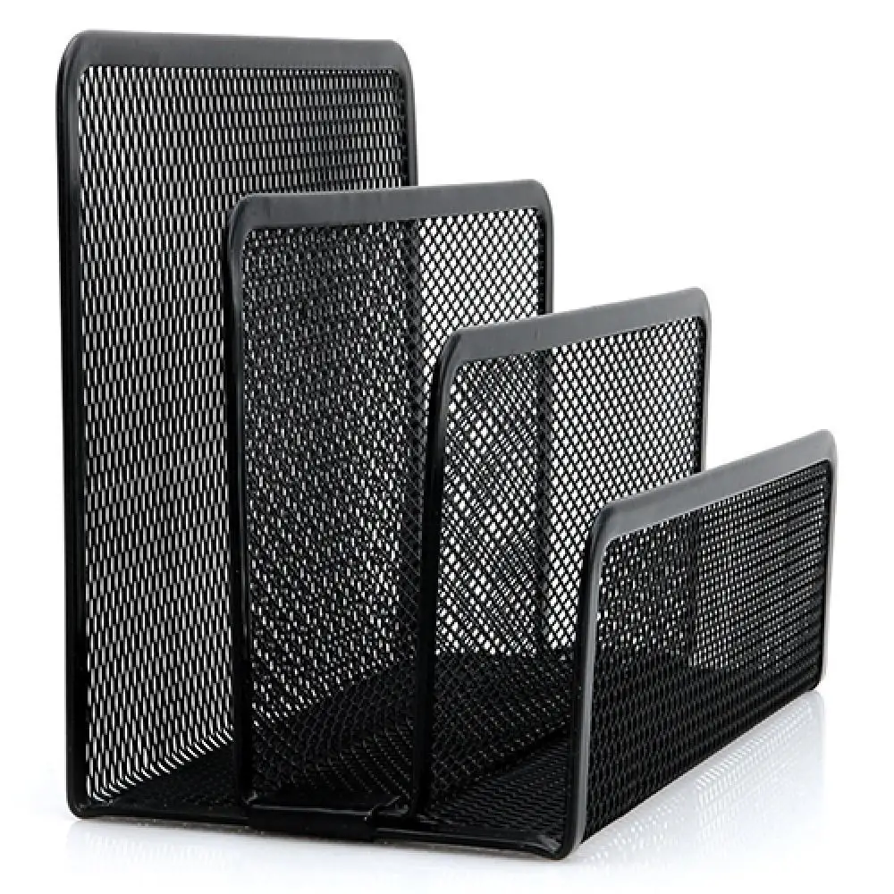 

Black Mesh Letter Sorter Mail Business Document Tray Desk Office File Organiser Holder