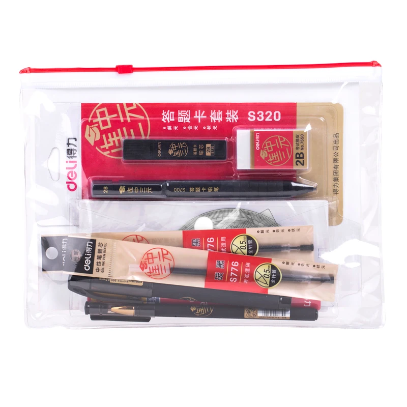 Deli Drawing Set Ruler + Gel Pen Painting Card 2B Pencil Refill Eraser Pencils Builder for School Items Supplies 6696 | Канцтовары для