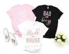 Невеста и Boujee плохой и Boozy девичник вечерние рубашка, Bad and Boujee девичник рубашка, свадебная рубашка, Сорочка Невесты на свадьбу