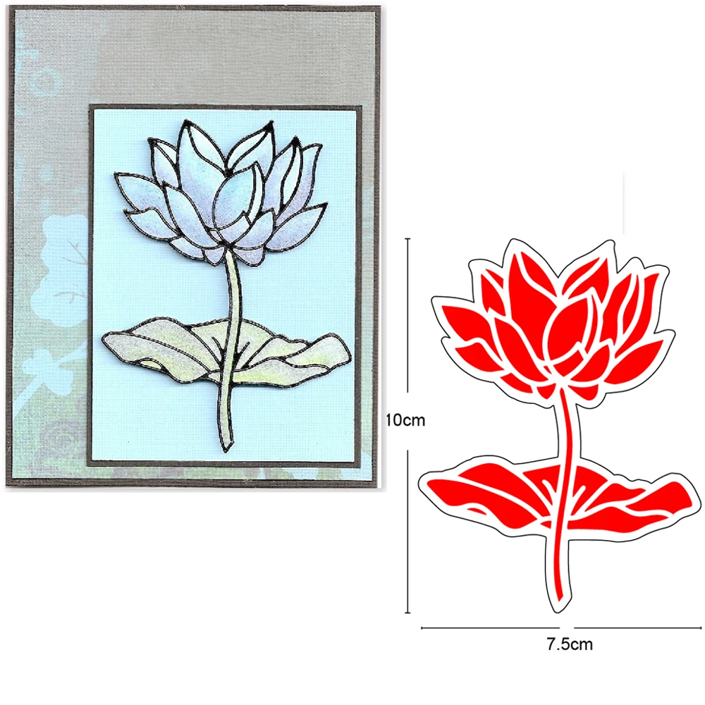 

Lotus Metal Cutting Dies DIY Scrapbooking Decorative Paper Cards die mould blade punch Stencil Embossing die new 2020